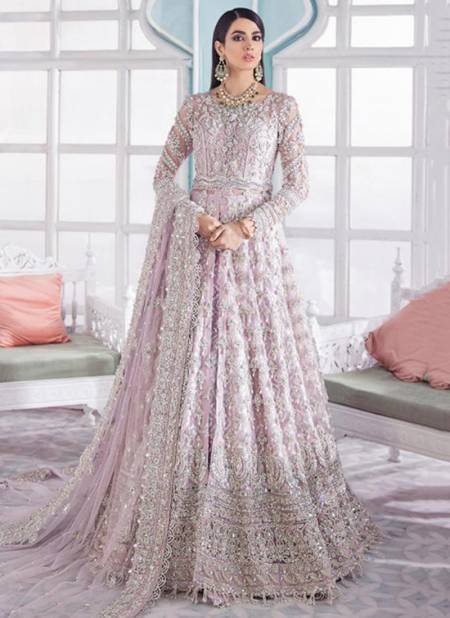 Light Pink Colour RAMSHA R 286 nx Fancy Festive Wear Net With Heavy Embroidery Work Pakistani Salwar Suit Collection R-286